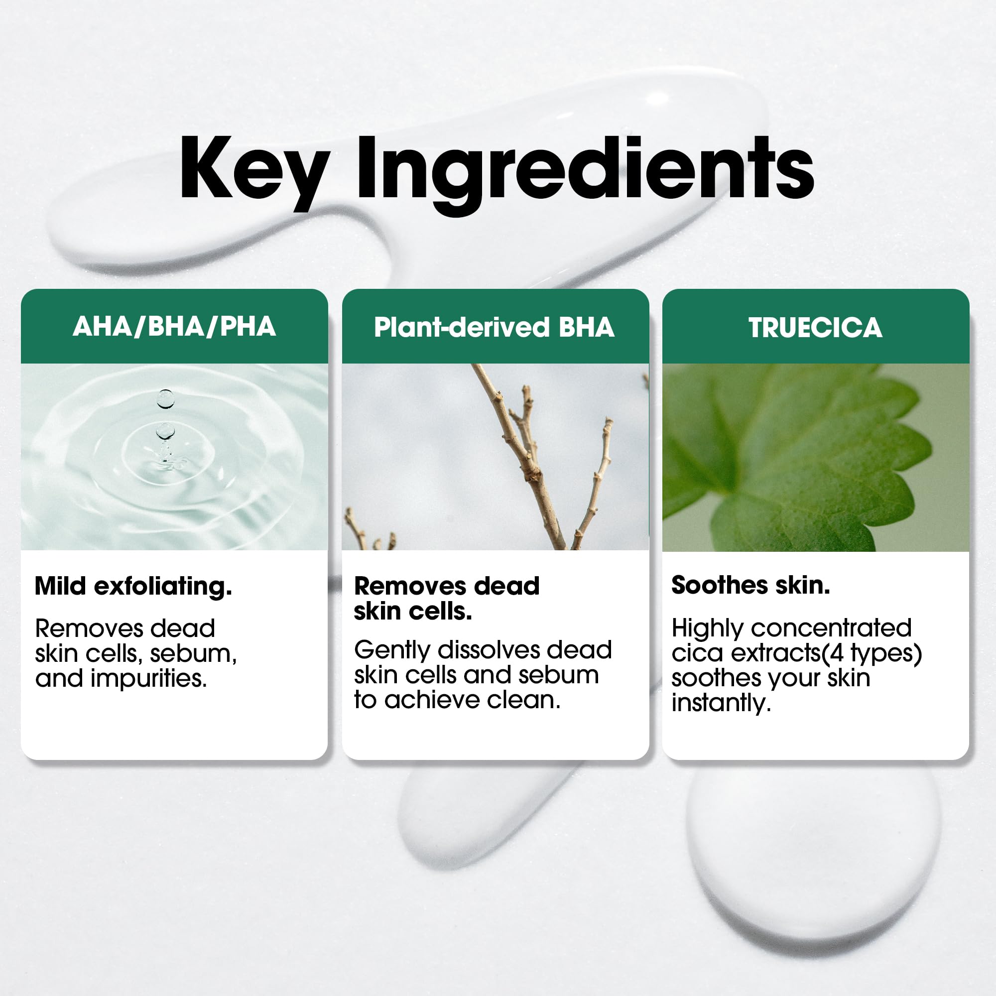 Truecica calming complex closeup supports sensitive skin comfort