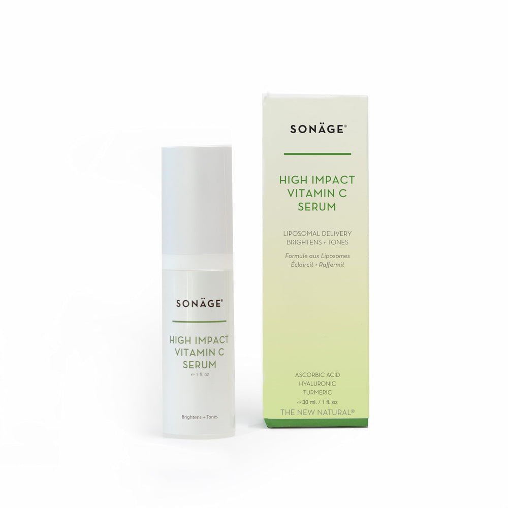 SONAGE Vitamin C Serum application on skin indicating glow and even tone.