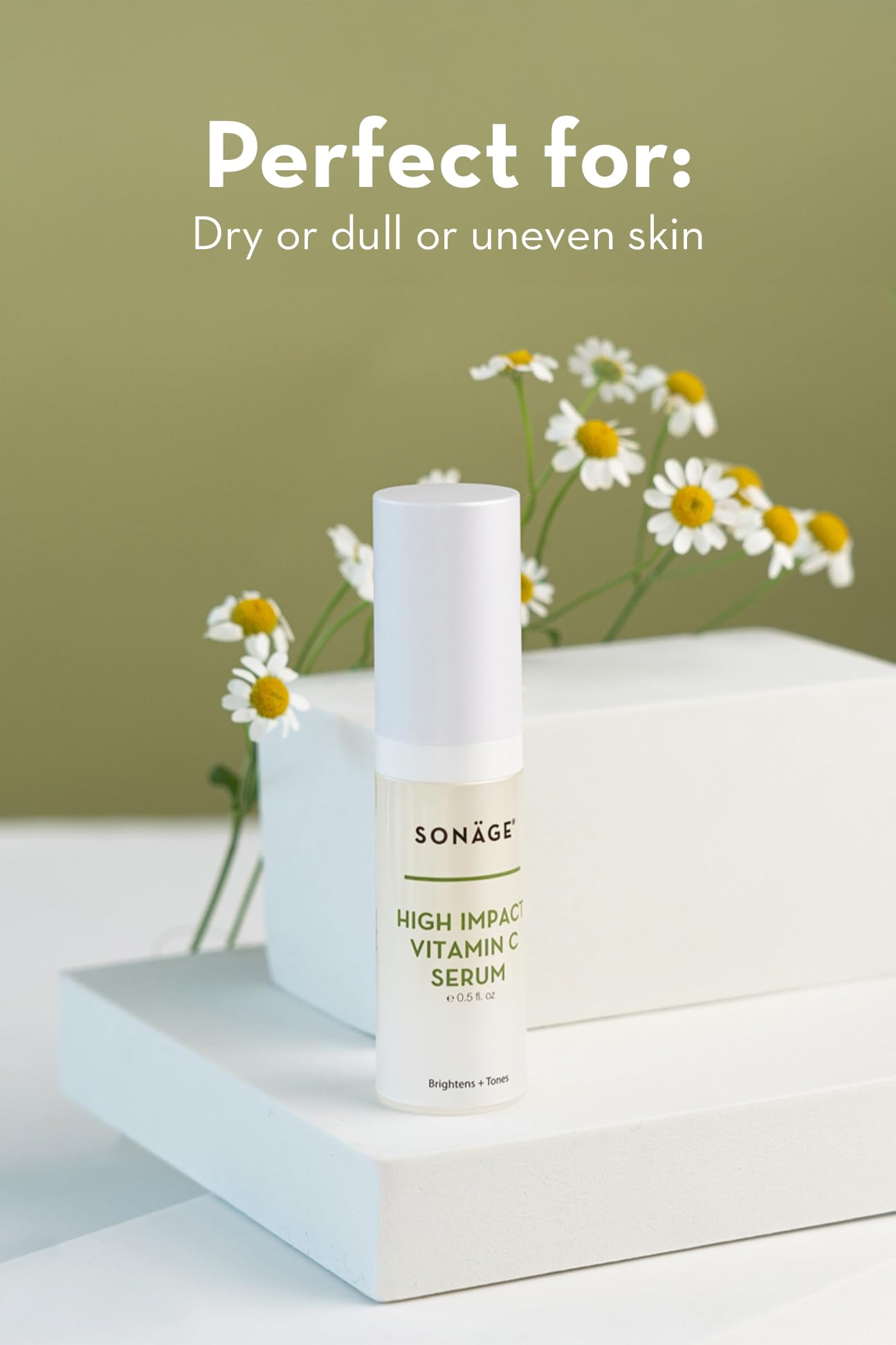 SONAGE Serum texture swatch shows fast absorption and refreshing feel.