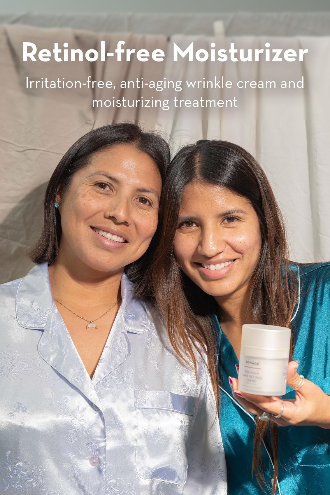 SONAGE Refixion Sans Retinol Cream swirl texture suggests easy, non-irritating hydration.