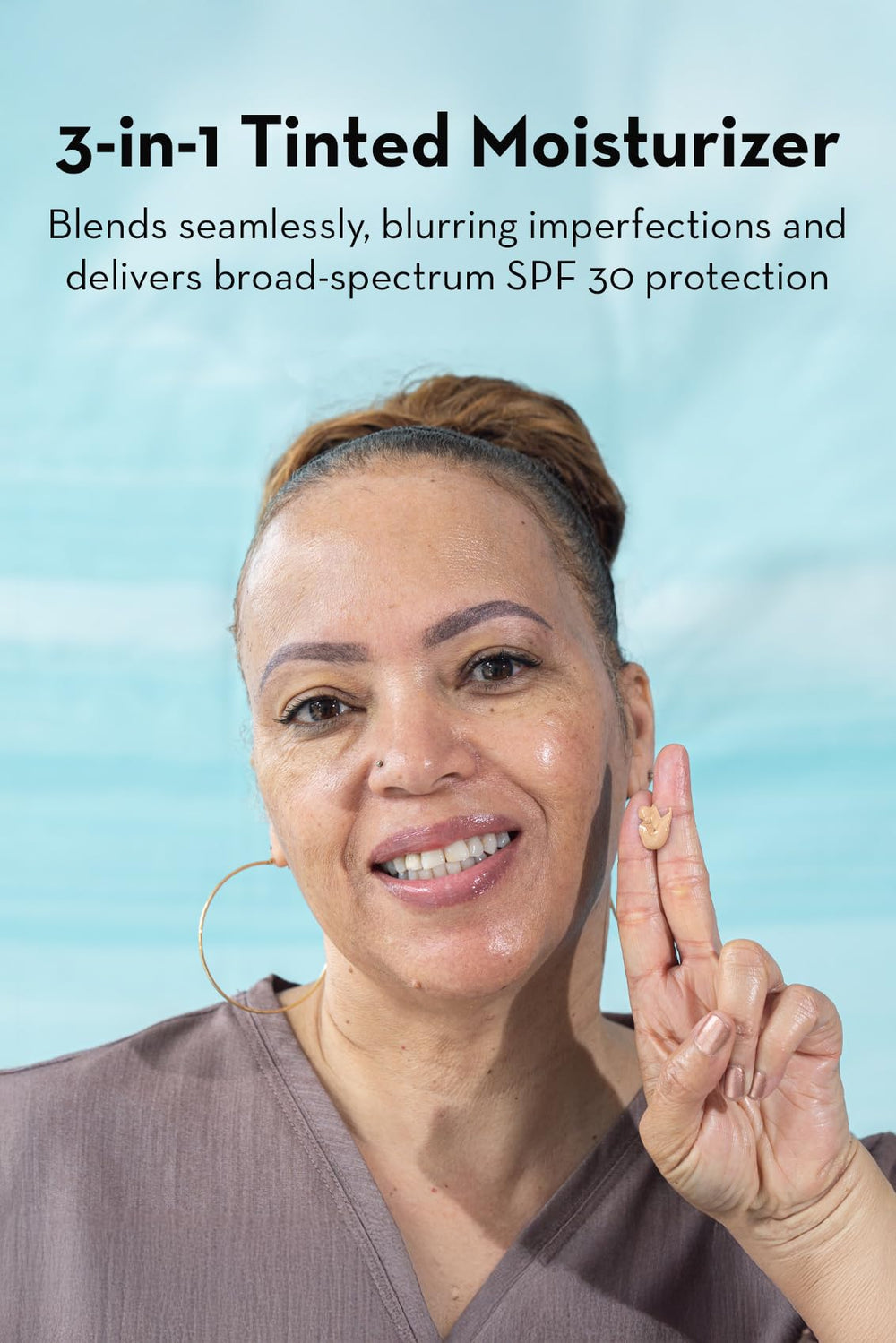 Sonage Roux tinted moisturizer SPF 30 pump enables easy, mess-free application every morning.