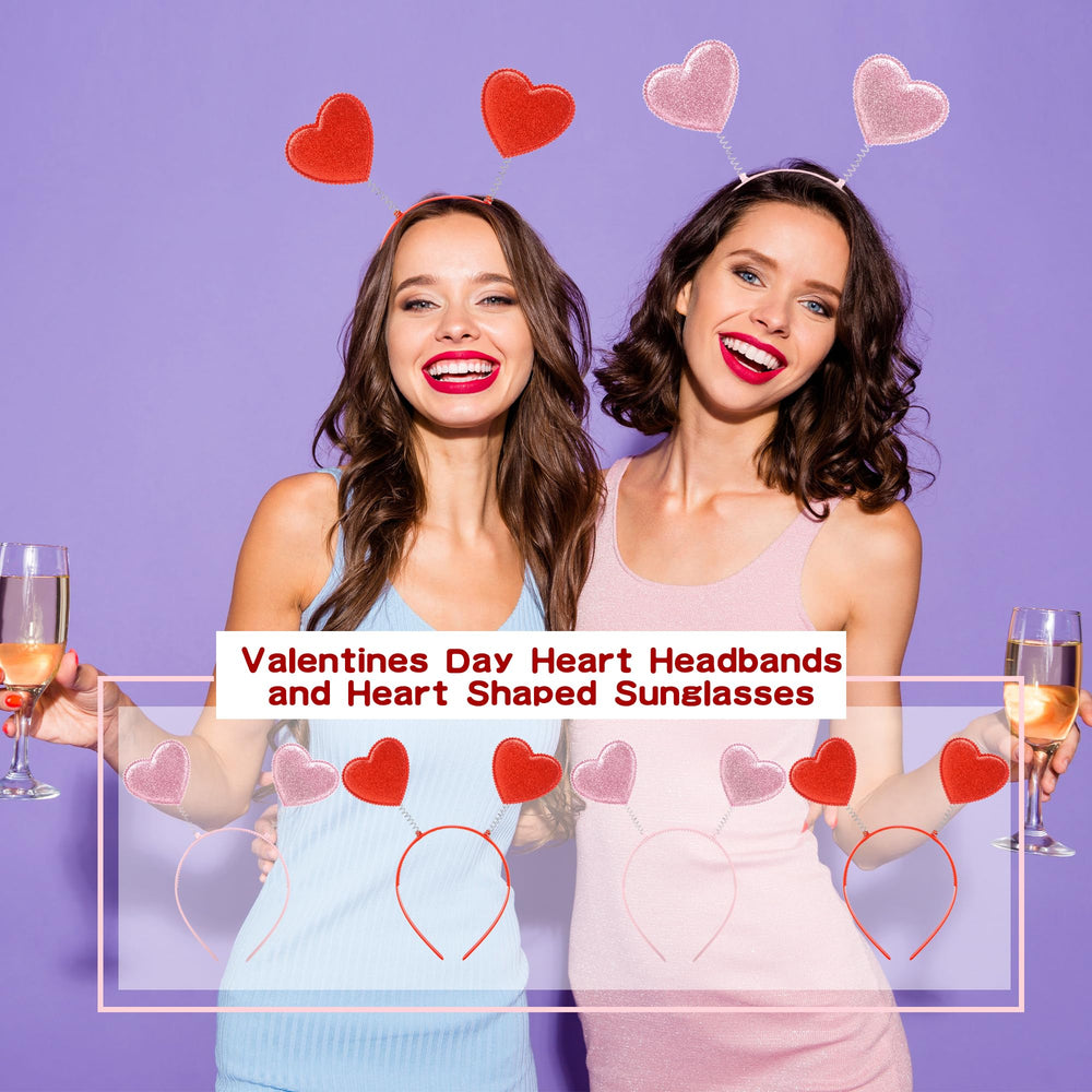 Sonarun heart-shaped headband glitter detail pink, charming for photos.