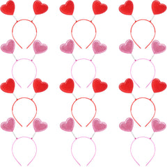 Sonarun Valentine heart-shaped sequin headband red close-up for festive look.