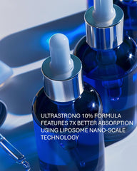 Sonora serum being applied to scalp; unscented, water-soluble formula.