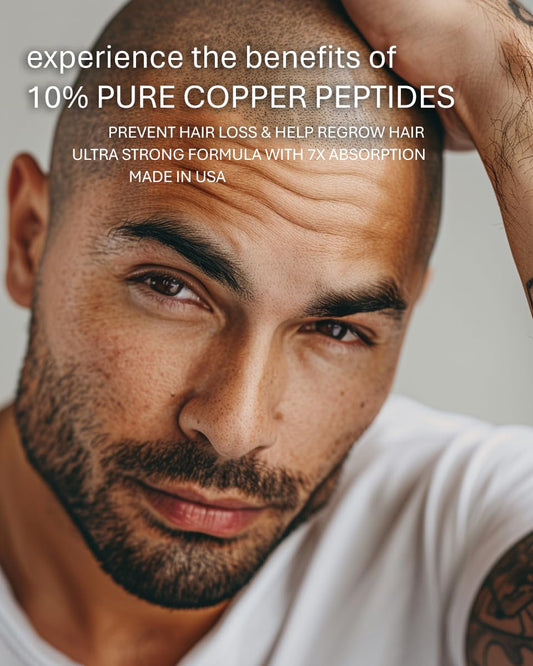 Sonora copper peptides 10% serum label highlights high potency for thicker hair.