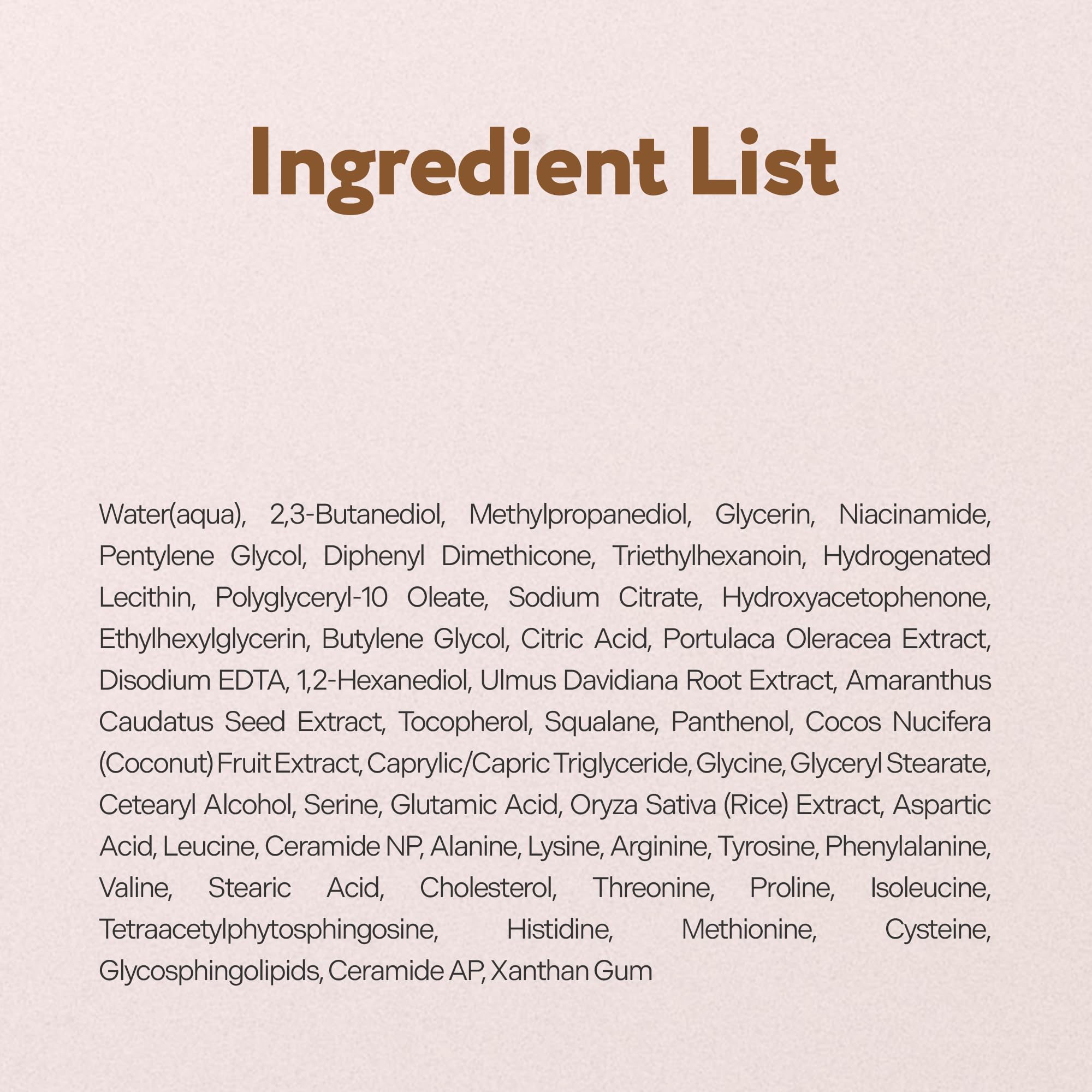 Ingredients panel features panthenol and rice extract for conditioning.