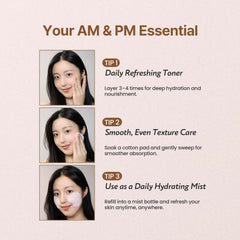 SOONDING Coconut Rice Toner used as makeup prep for dewy skin.