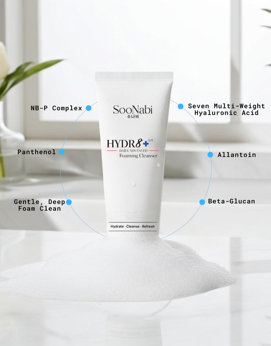 SooNabi HYDR8+-foam closeup showing soft lather and soothing texture