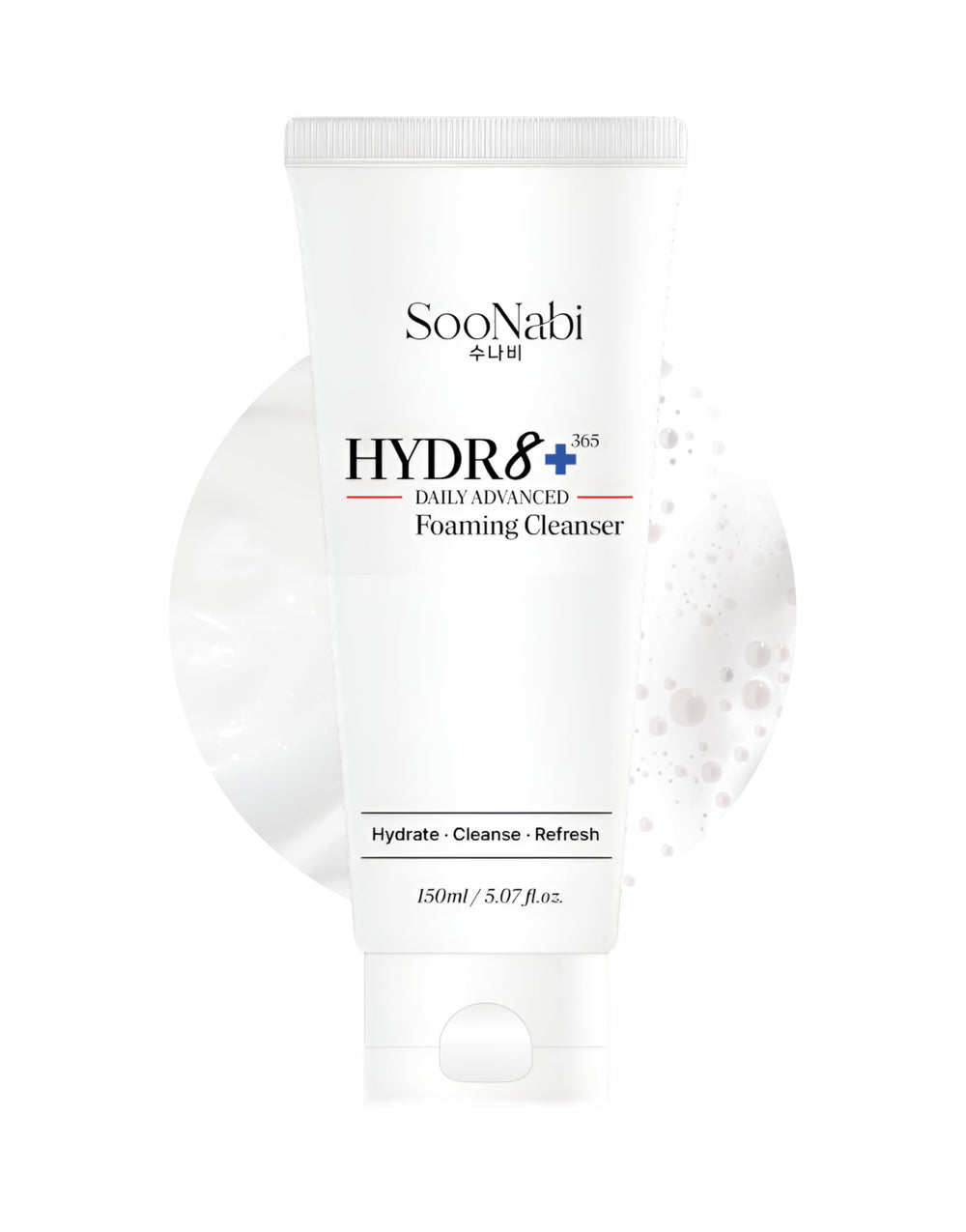 SooNabi HYDR8+ bottle and foaming cleanser for gentle daily hydration