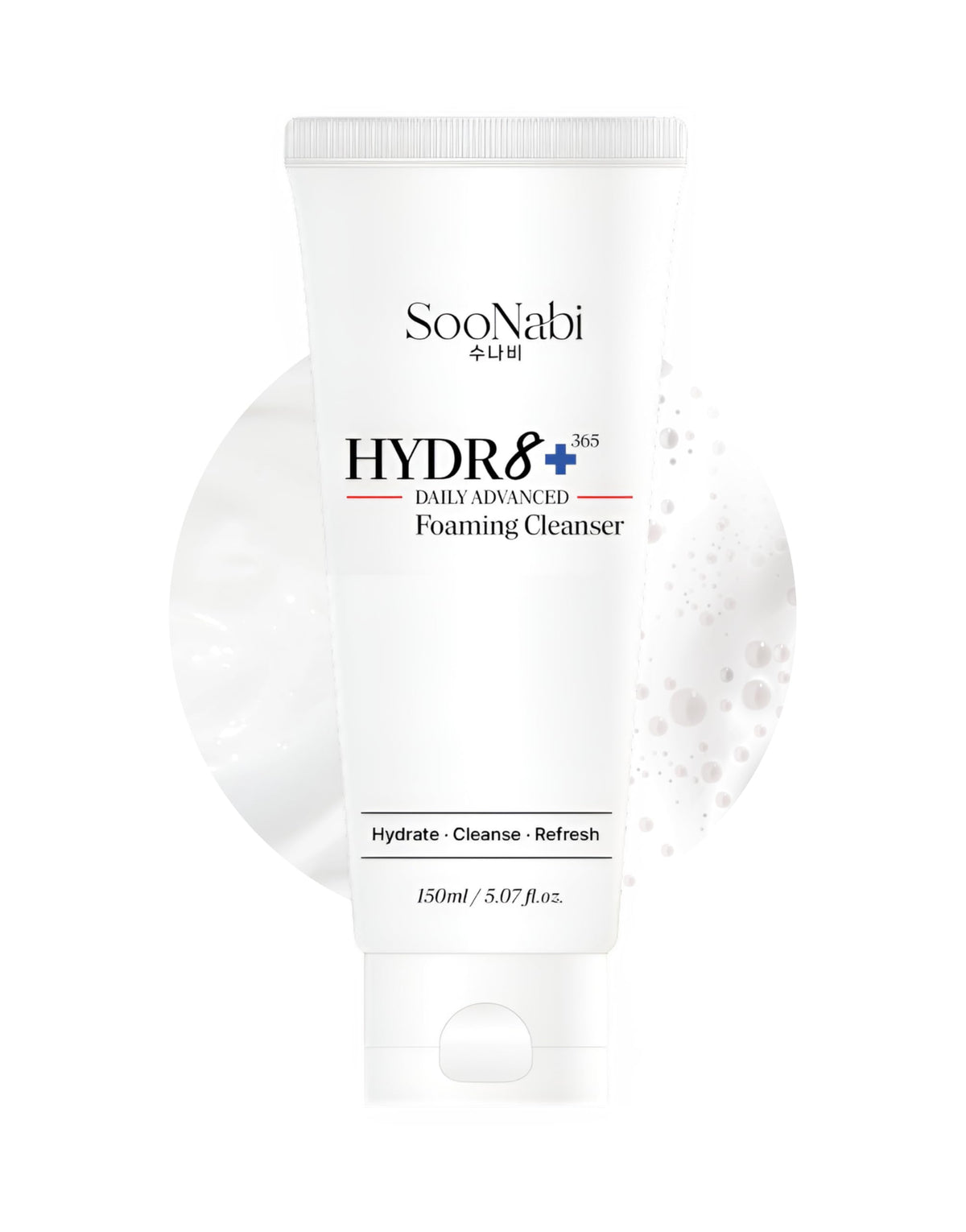 SooNabi HYDR8+ bottle and foaming cleanser for gentle daily hydration