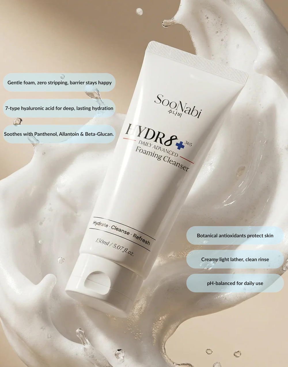 SooNabi HYDR8+ NB-P Complex botanical blend closeup with nourishing plants