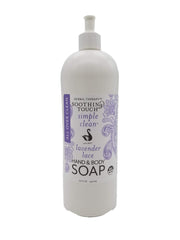 Soothing Touch Lavender Lace bottle pour, a calming cleanser for hands and body.