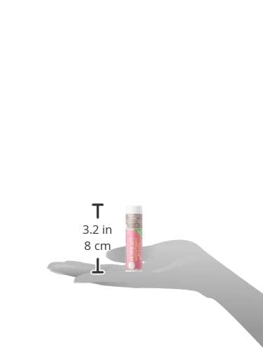 Soothing Touch vanilla-chai lip balm application on lips delivers subtle fragrance.