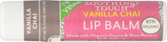 Soothing Touch Vanilla Chai lip balm pack highlights value and purse-friendly convenience.