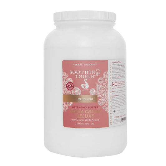 Soothing Touch Versa Crème Deluxe bottle for luxurious massage and moisturized skin