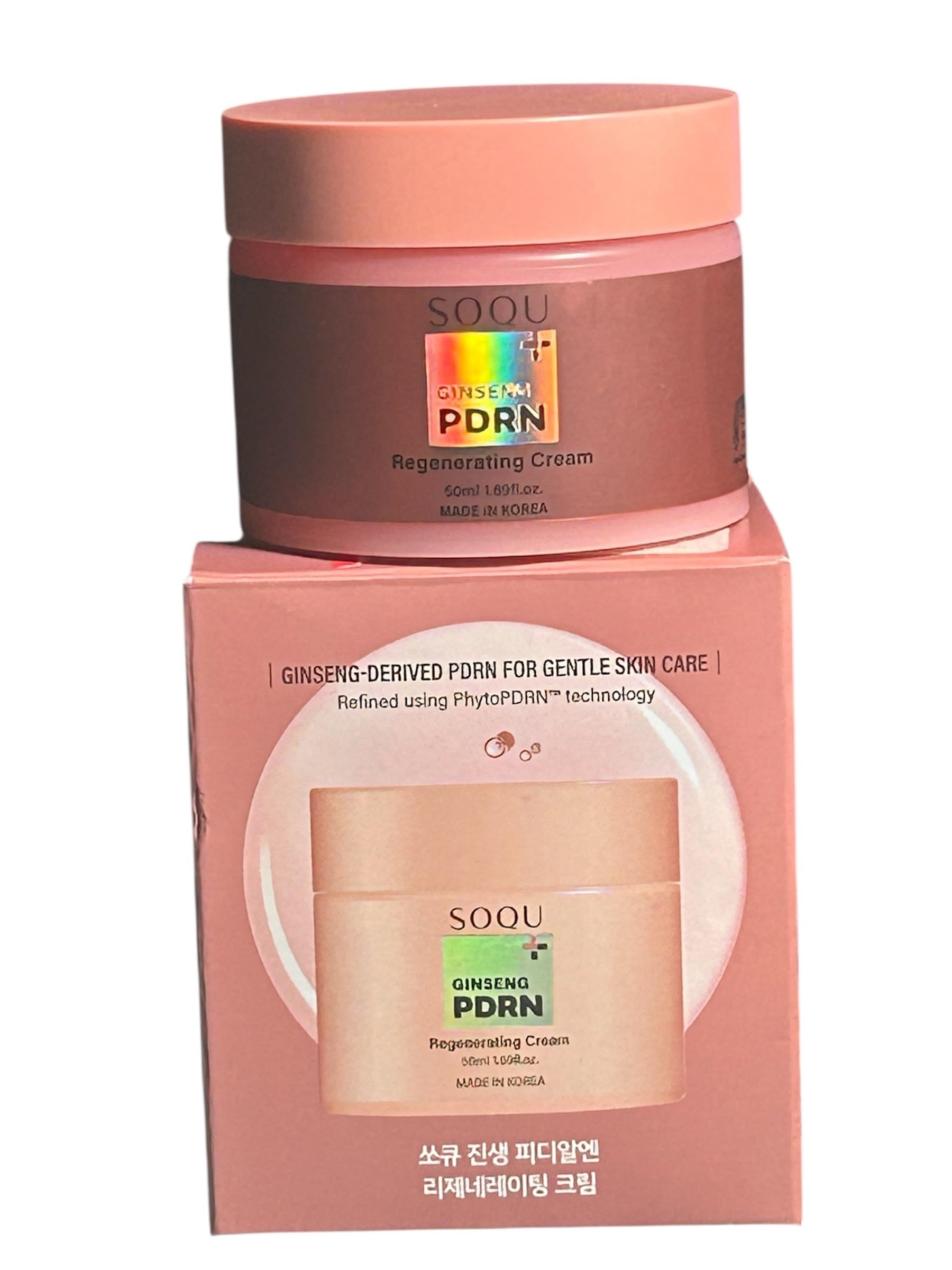 SOQU Ginseng PDRN Regenerating Cream bottle for daily hydration and revitalization