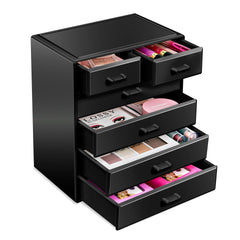 Sorbus acrylic makeup organizer front view showing clear display and easy access