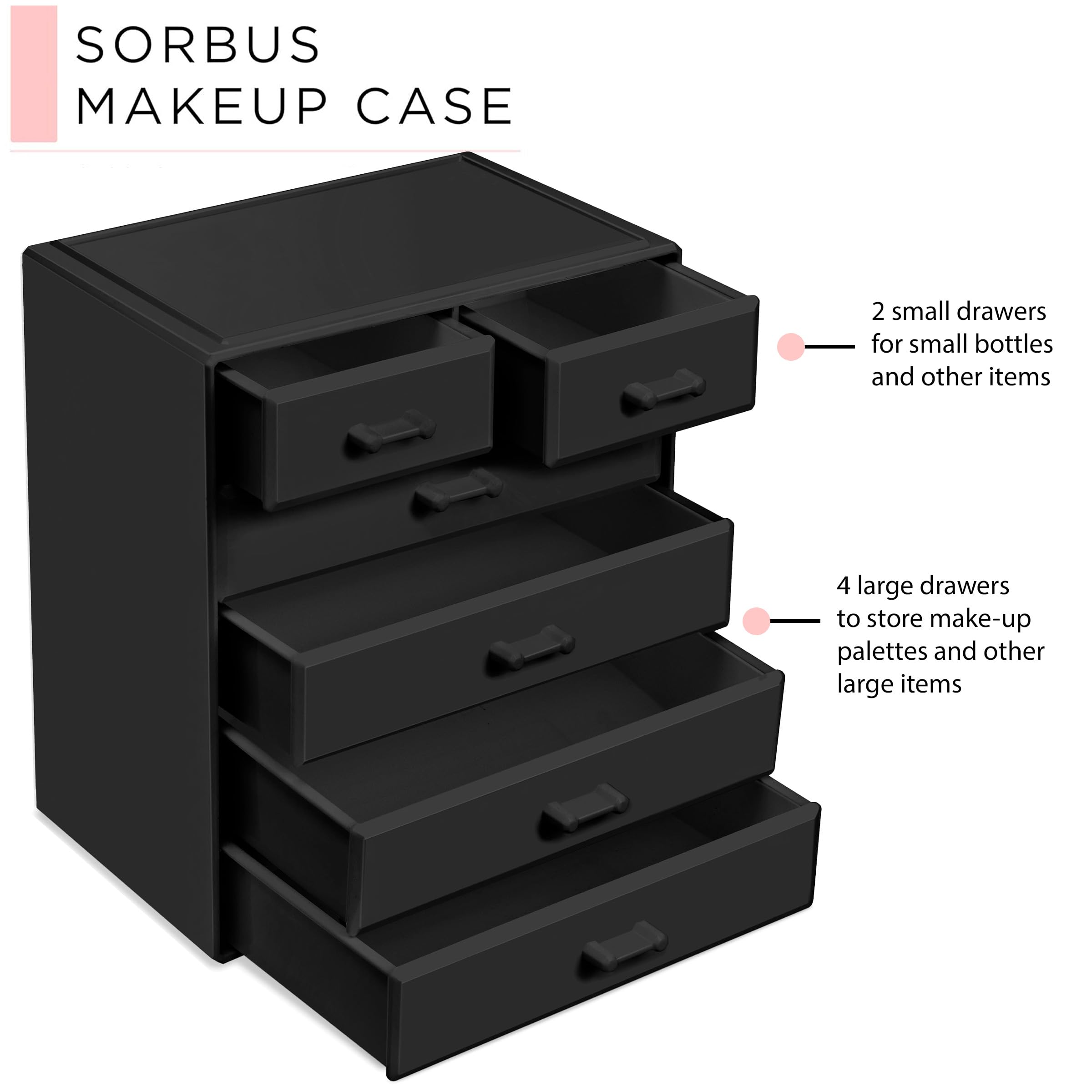 Sorbus acrylic makeup organizer with jewelry compartments for neatly stored accessories