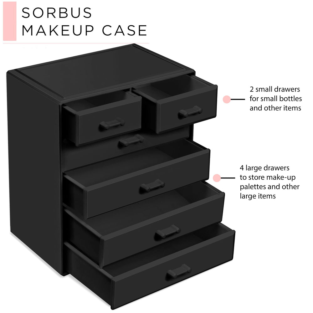 Sorbus acrylic makeup organizer with jewelry compartments for neatly stored accessories