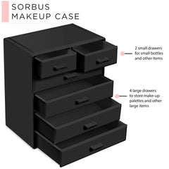 Sorbus acrylic makeup organizer with jewelry compartments for neatly stored accessories
