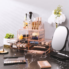 Sorbus large makeup organizer clear acrylic drawers slide open smoothly for easy access