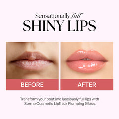 SORMÉ Lip Thick Gloss Diva swatch reveals shimmer shade and hydrating finish.