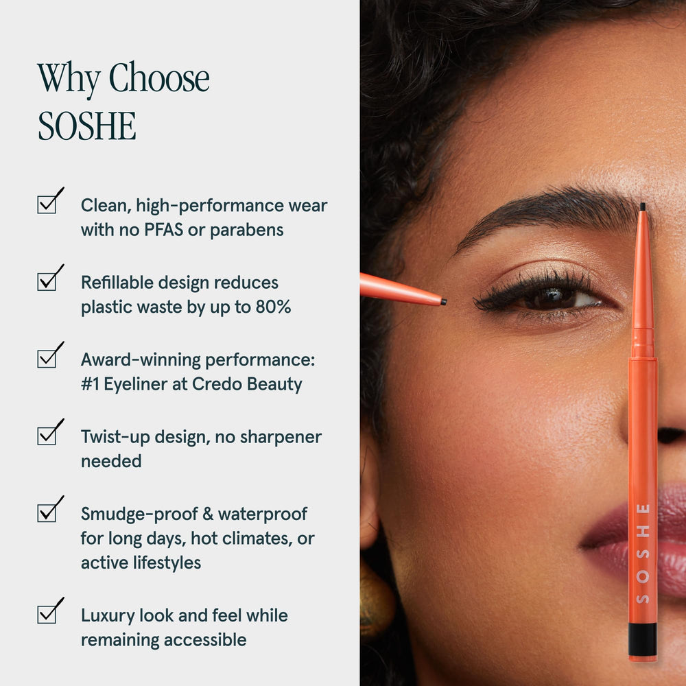 SOSHE Clean Beauty standard; paraben- and sulfate-free formula