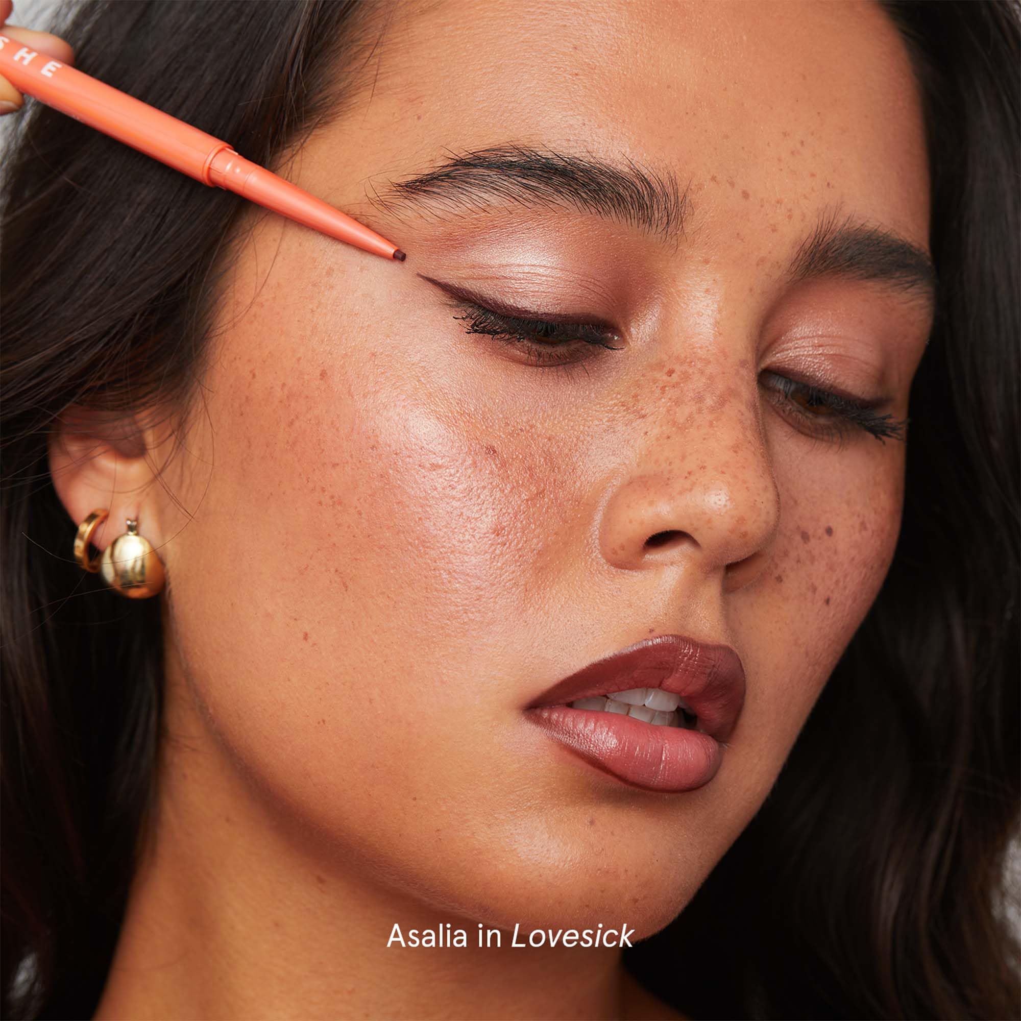 SOSHE Lovesick Burgundy Brown waterproof swatches show long-lasting color.