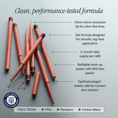 SOSHE eyeliner paired with Peptide Lengthening Mascara for look