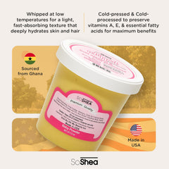SoShea whipped texture close-up shows light, fluffy consistency for quick absorption.