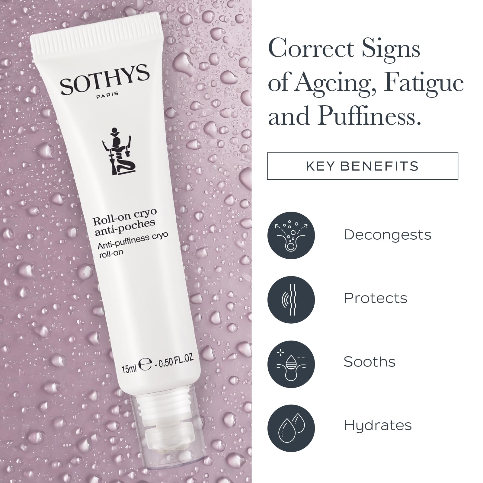 SOTHYS Cryo Roll-On packaging emphasizes sleek design and travel-friendly format.