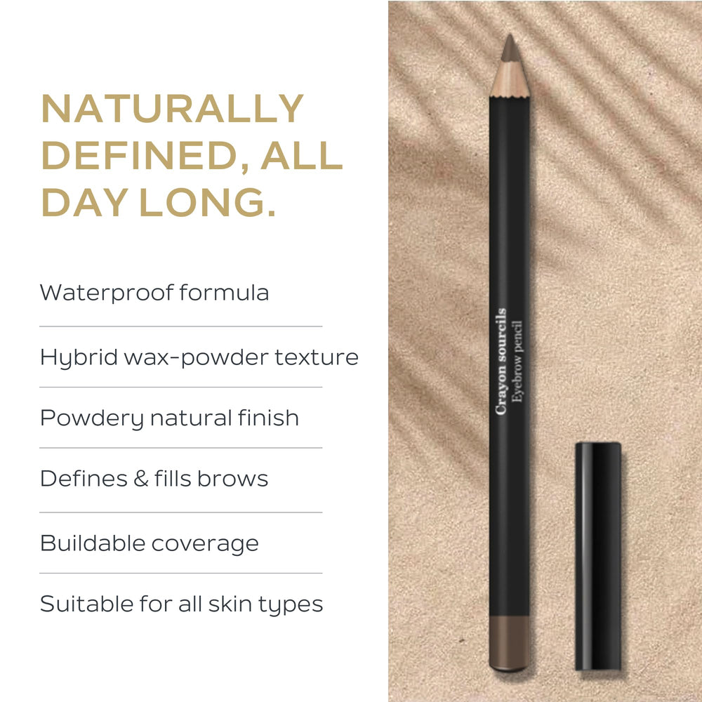 SOTHYS Eyebrow Pencil 20 Brun tip brush demonstrates easy brow shaping.