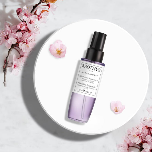 SOTHYS Nourishing Body Elixir spray mist ready to hydrate and fragrance skin.