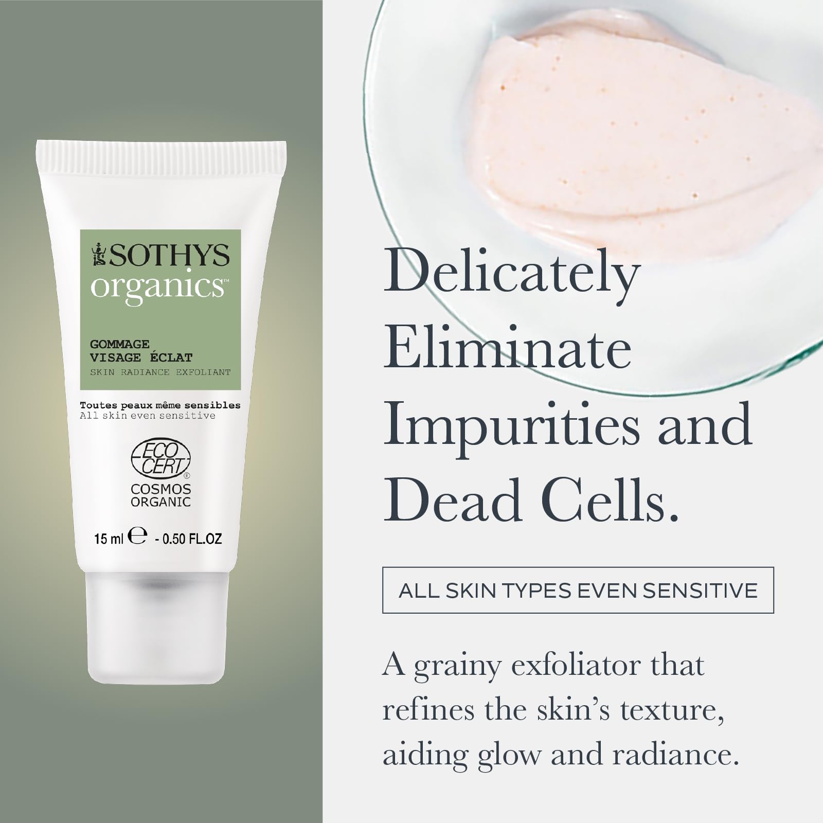 SOTHYS Skin Radiance Exfoliant with Camargue rice grains for refined texture.