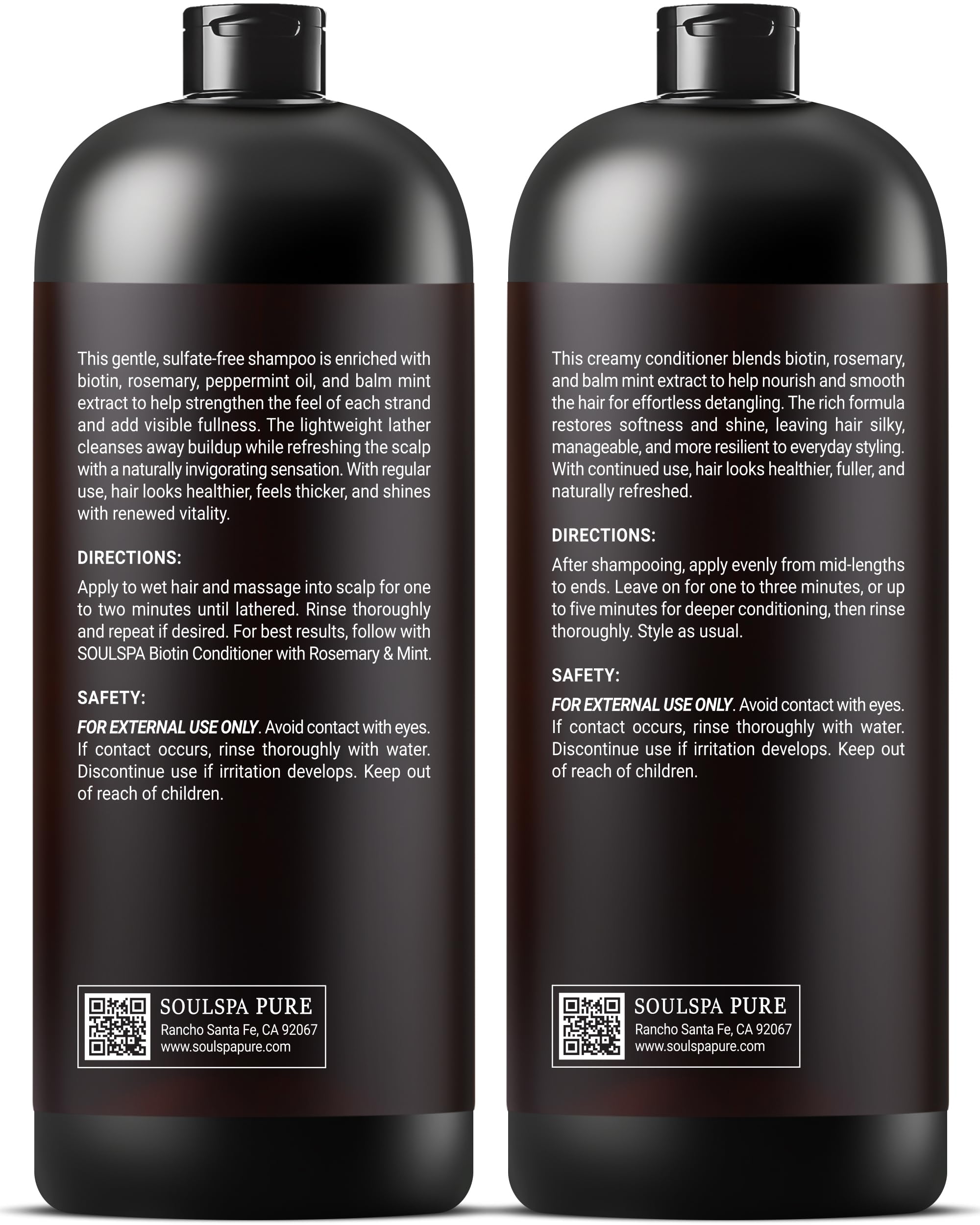 SOULSPA PURE Hair care set on shelf illustrates color-safe routine.