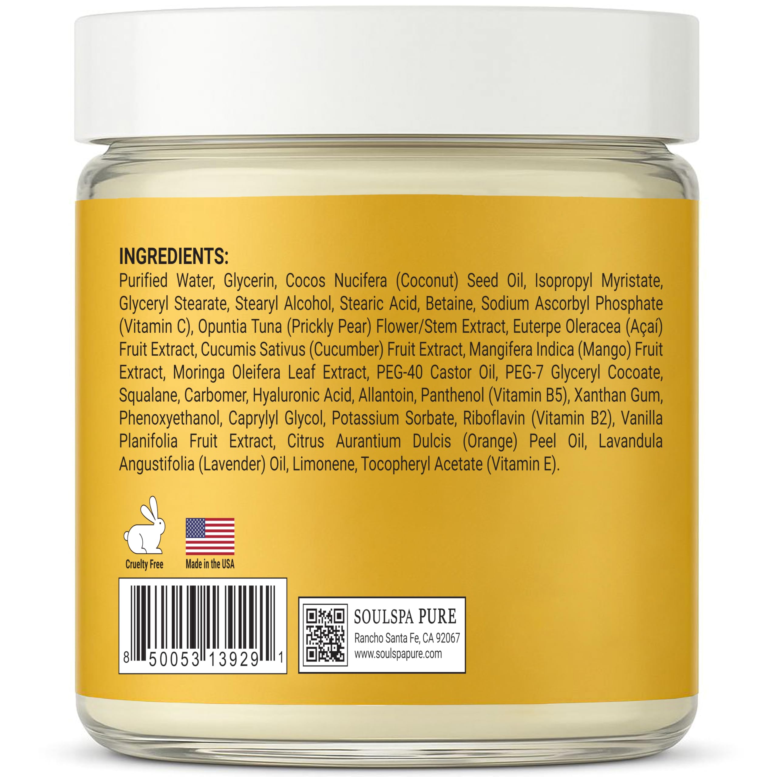 SOULSPA PURE cream-to-mask texture shown on skin after application