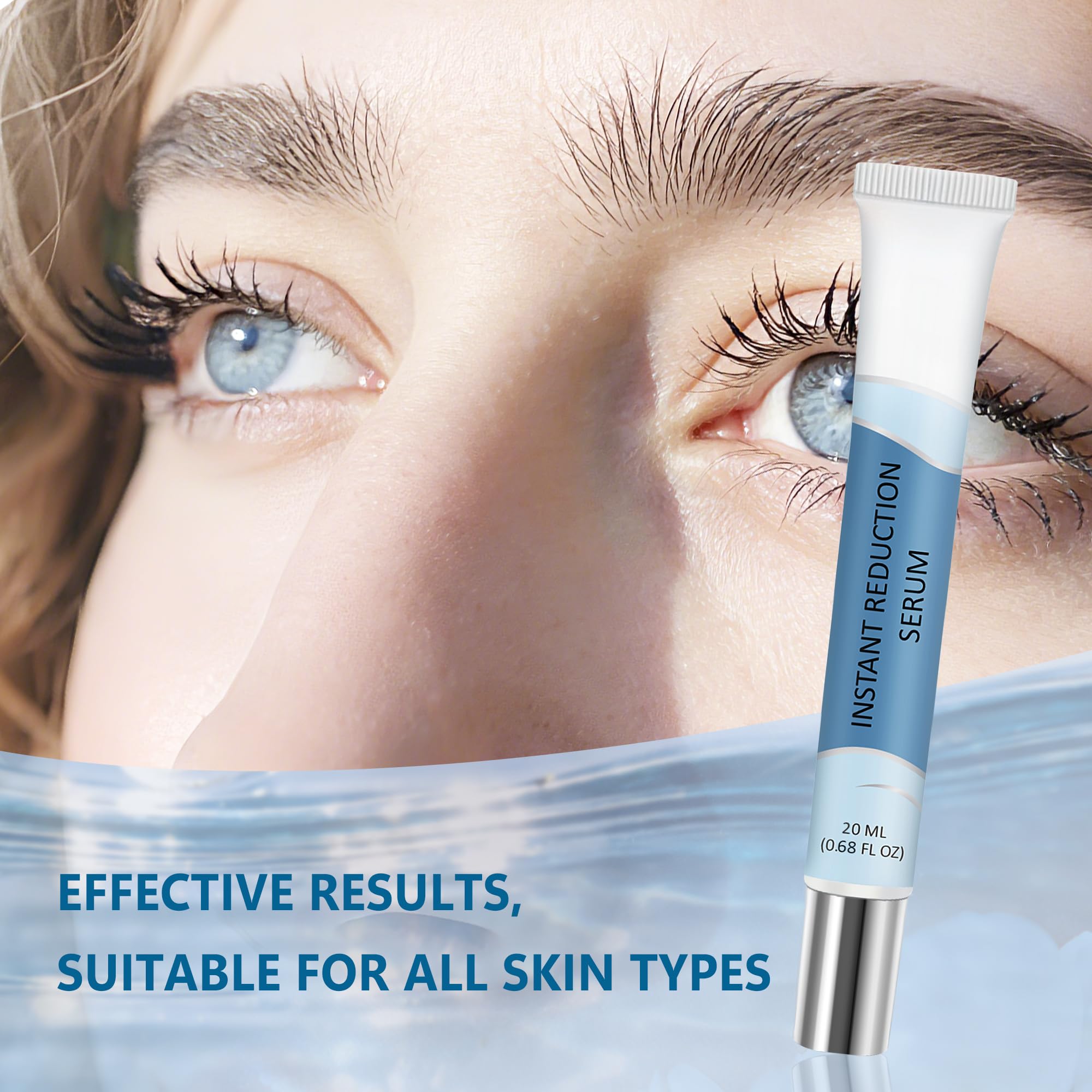 Sounece Instant Eye Lift Serum pump enables precise, hygienic dispensing.