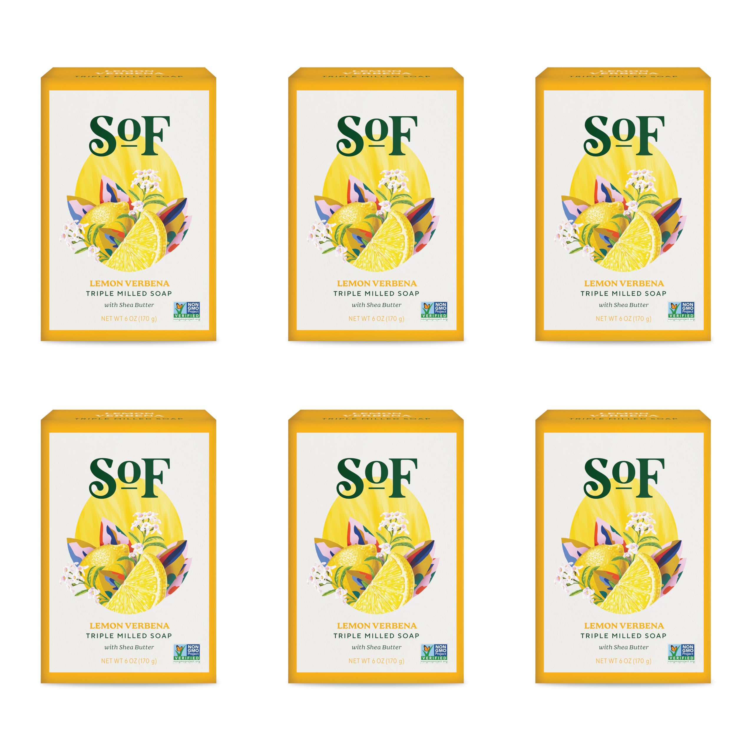 South Of France Lemon Verbena bar soap with creamy lather for refreshing cleansing.