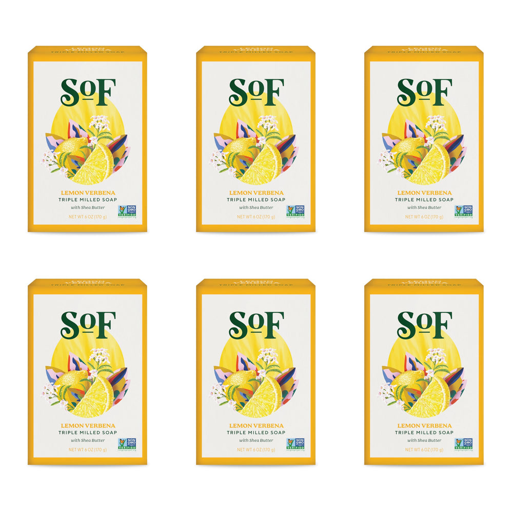 South Of France Lemon Verbena bar soap with creamy lather for refreshing cleansing.