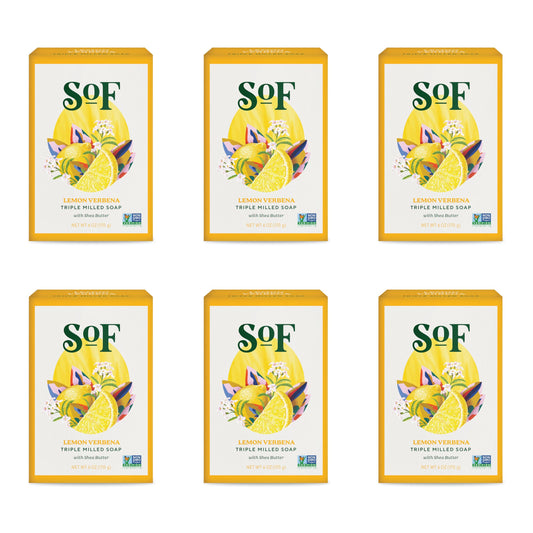 South Of France Lemon Verbena bar soap with creamy lather for refreshing cleansing.