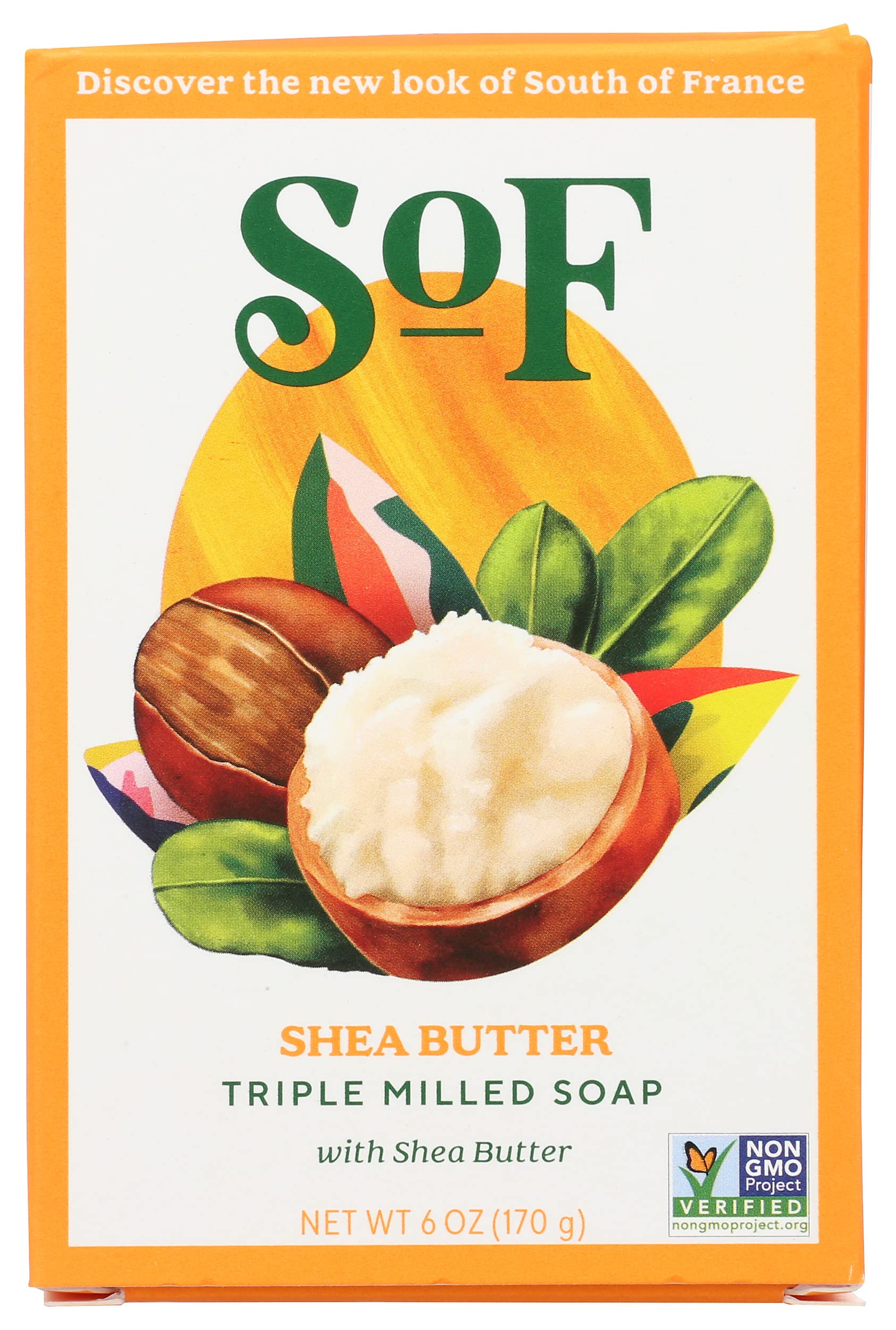 South Of France Shea Butter Bar Soap in a three-pack for gentle cleansing and gluten-free care.