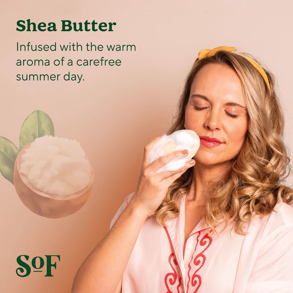 South Of France SoF bar soap close-up shows creamy lather.