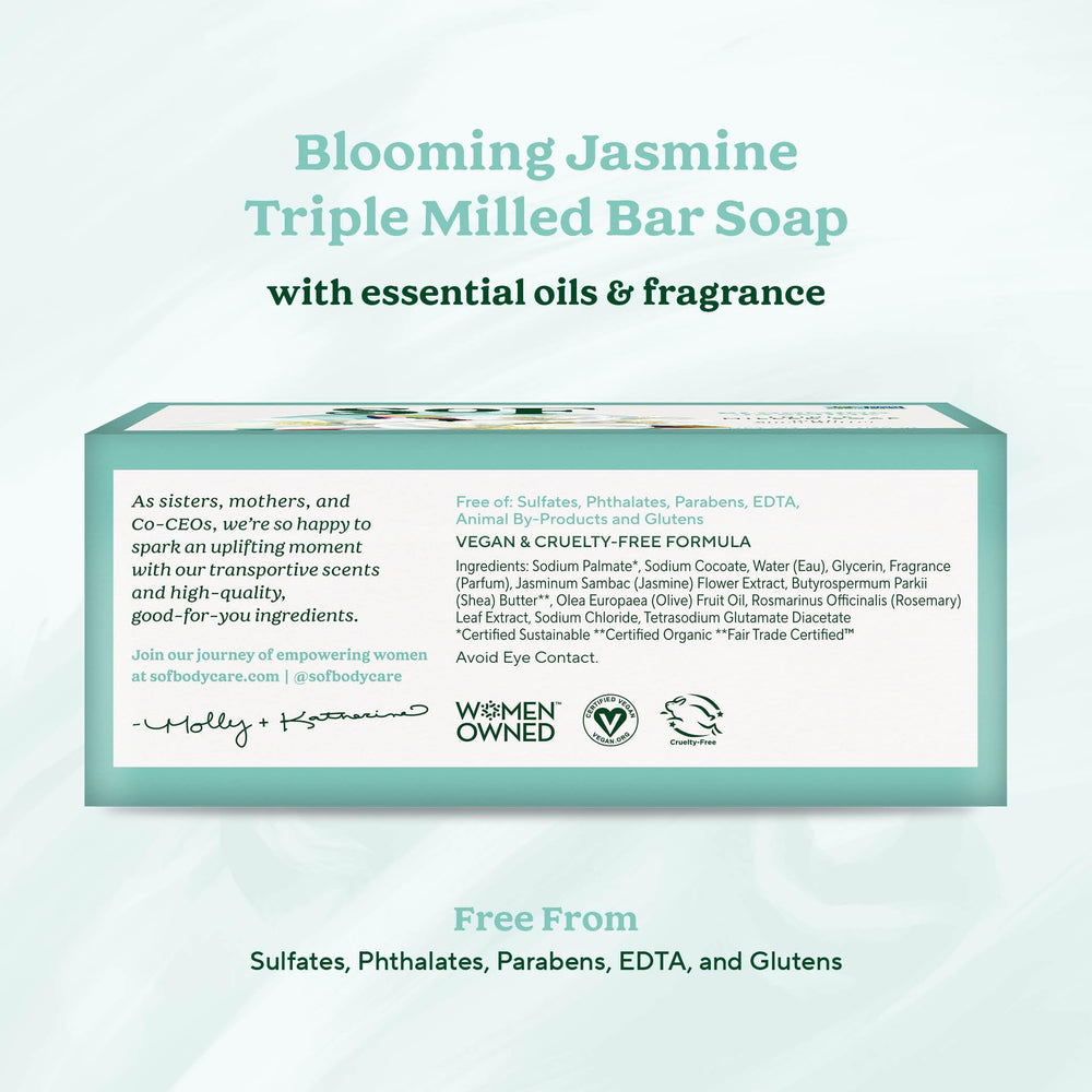 Creamy lather from coconut oil provides gentle cleansing with softness.