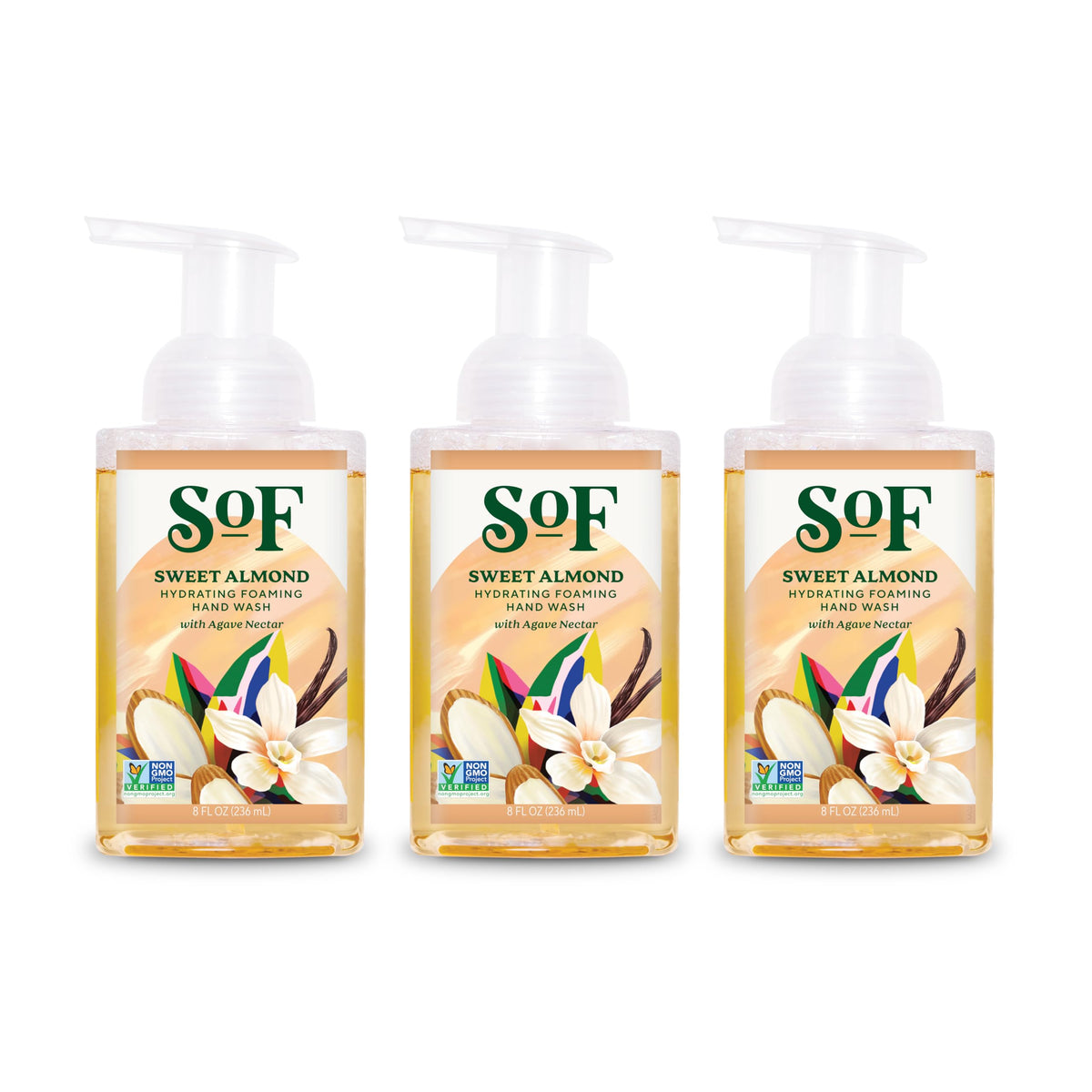 SoF Hydrating Foaming Hand Wash bottle with agave and coconut oil for daily moisture