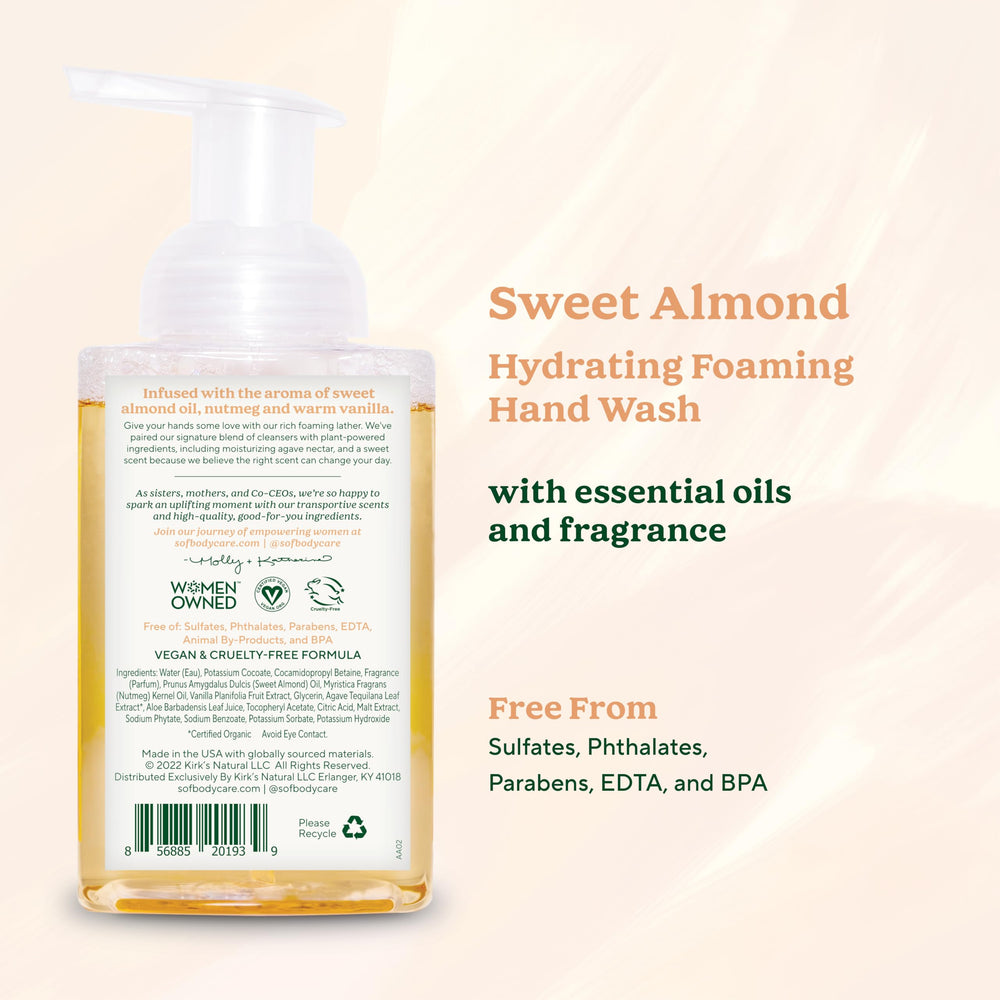 South Of France SoF hydrating foaming hand wash lather close-up shows creamy foam and moisture.