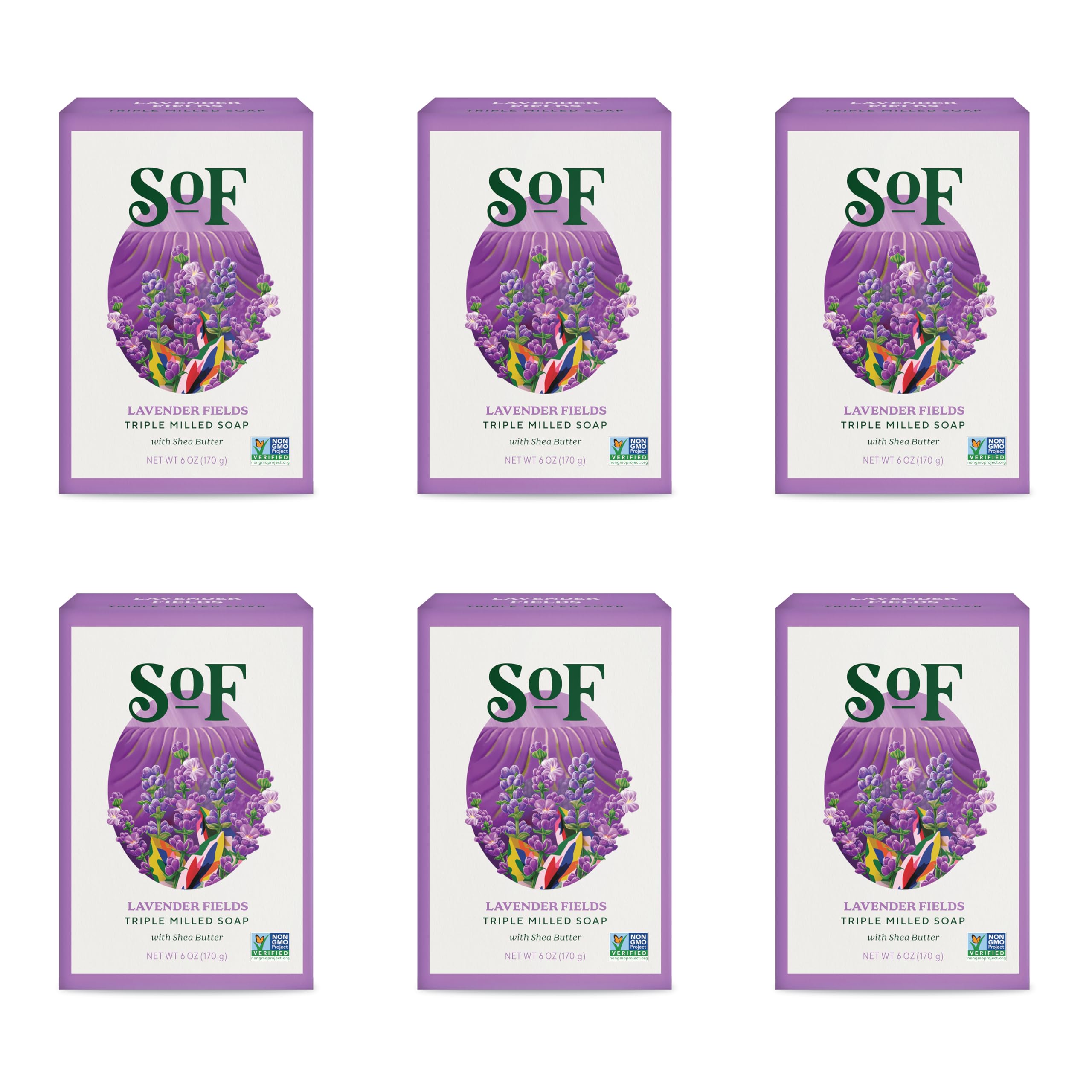 South Of France Lavender Fields bar soap with lavender scent for daily cleansing.