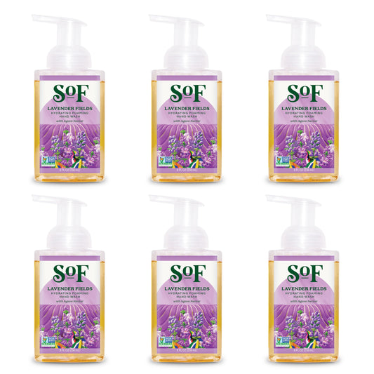 South Of France SoF Lavender Fields bottle shows calming aroma and hydrating formula