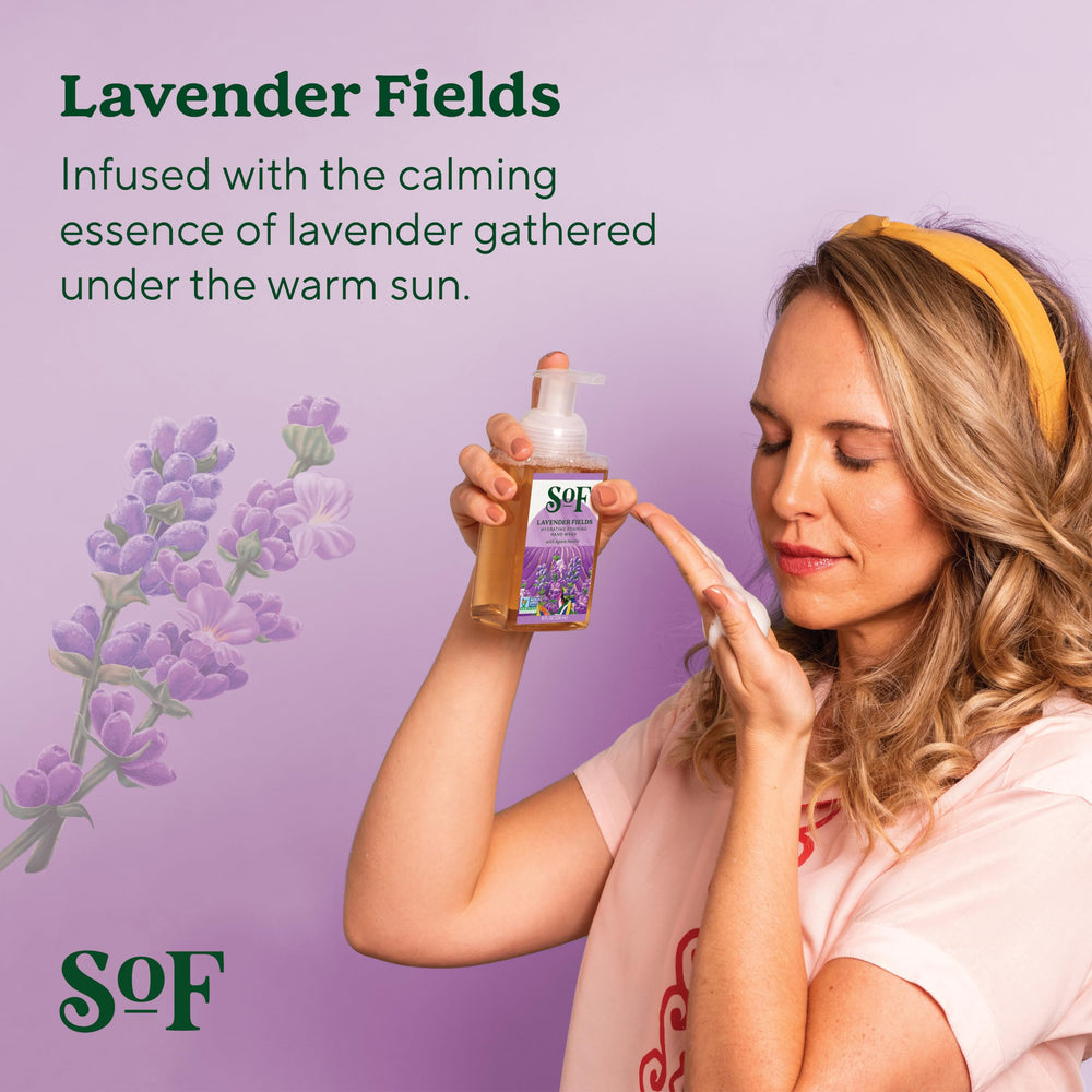 South Of France SoF Lavender Fields foam close-up reveals rich, luxurious lather