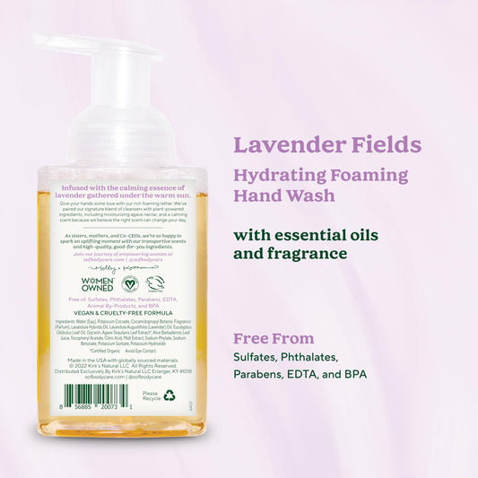 South Of France SoF Lavender Fields label highlights vegan, non-GMO and phthalate-free attributes