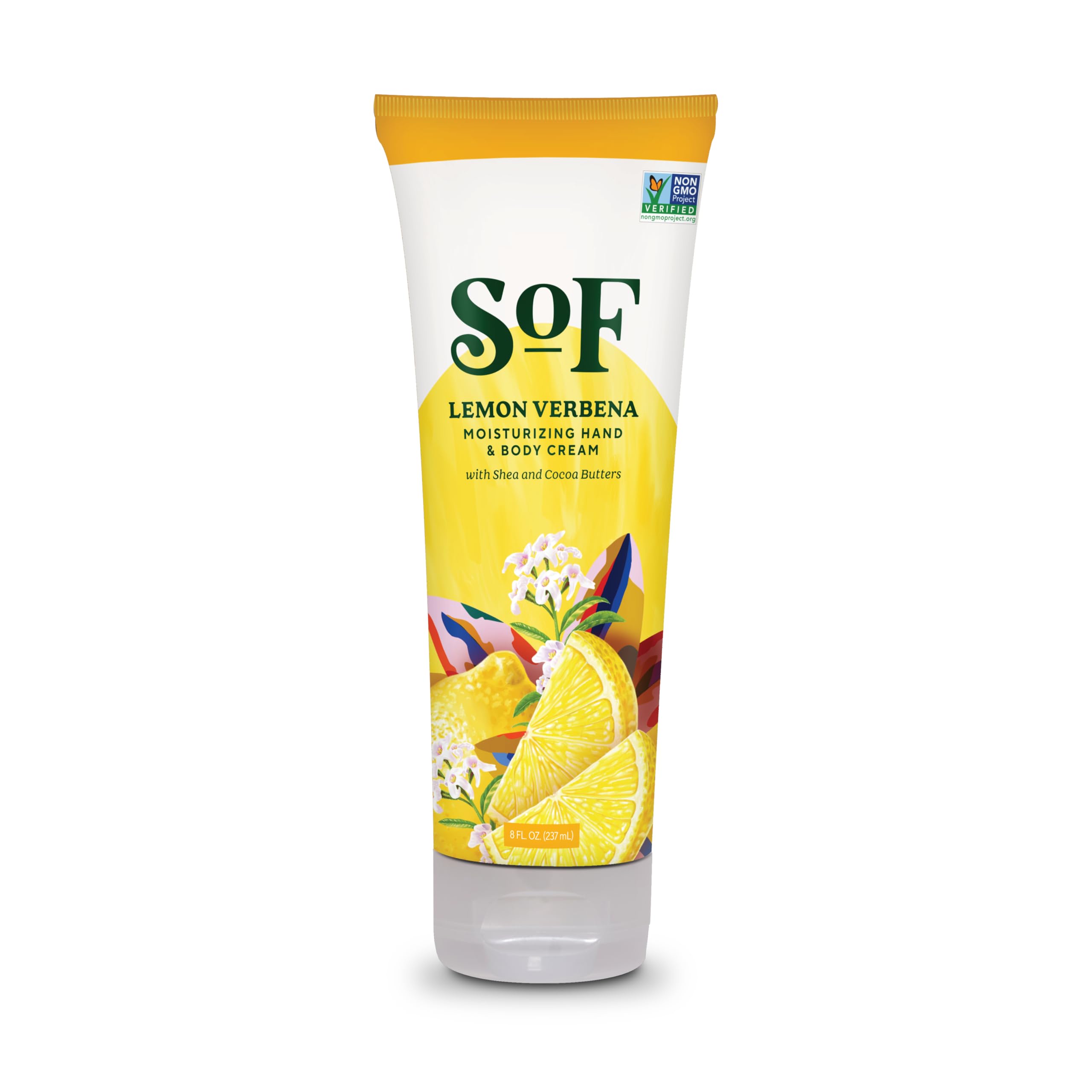 South Of France SoF lemon verbena bottle, refreshing fragrance and hydration.